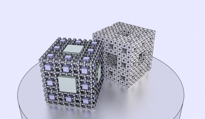 menger sponge neagtive and positive